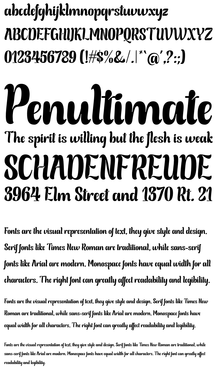 Image descriptive du font